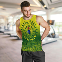 Cook Islands Men Tank Top Polynesian Tattoo Sunshine LT4 - Polynesian Pride