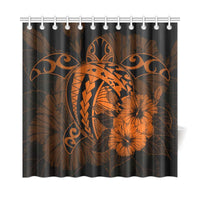 Hawaii Hibiscus Shower Curtain - Harold Turtle - Orange - Polynesian Pride