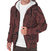 Polynesian Patterns Sherpa Hoodie - Red Style White - Polynesian Pride