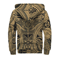 Polynesian Patterns Sherpa Hoodie - Gold Style - Polynesian Pride