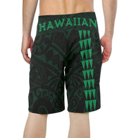 Hawaii Polynesian Warrior Board Shorts Green V.2 - Polynesian Pride