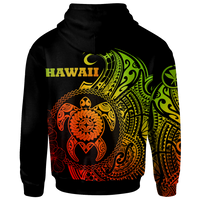 Hawaii Polynesian Custom Hoodie Vintage Polynesian Turtle (Reggae) - Polynesian Pride