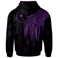 Chuuk Custom Zip up Hoodie Polynesian Wings (Purple) - Polynesian Pride