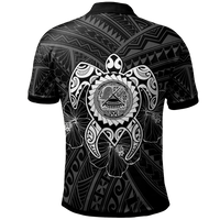 American Samoa Polynesian Polo Shirt Vintage Polynesian Turtle (White) - Polynesian Pride