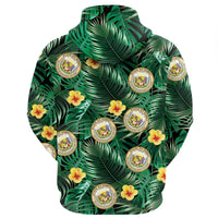 Hawaii Map Coat of Arms Tropical Summer Style Zip Hoodie - Polynesian Pride