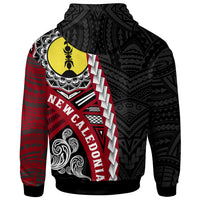 New Caledonia Polynesian Custom Zip up Hoodie Wave Tattoo - Polynesian Pride