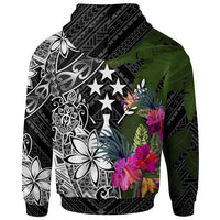 Kosrae Zip up Hoodie Turtle Plumeria Banana Leaf - Polynesian Pride