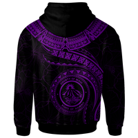 Polynesian Hawaii Custom Zip up Hoodie Maui Polynesian Waves (Purple) - Polynesian Pride