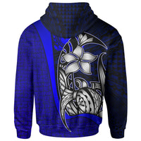 Samoa Polynesian Custom Hoodie Blue Turtle with Hook - Polynesian Pride