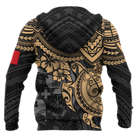 Tonga Polynesian Hoodie Golden Turtle - Polynesian Pride