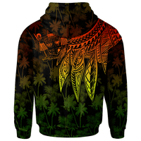Fiji Zip up Hoodie Polynesian Wings (Reggae) - Polynesian Pride