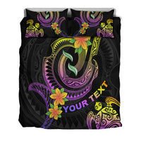 Polynesian Custom Personalised Bedding Set - Plumeria Flowers with Spiral Patterns - Polynesian Pride