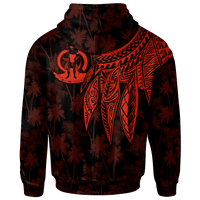 Vanuatu Custom Hoodie Polynesian Wings (Red) - Polynesian Pride