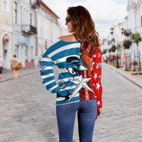 Free West Papua Birds Of Paradise Polynesia Women Off Shoulder Sweater - LT2 - Polynesian Pride