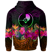 YAP Custom Zip up Hoodie Summer Hibiscus - Polynesian Pride
