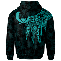 Pohnpei Custom Hoodie Polynesian Wings (Turquoise) - Polynesian Pride
