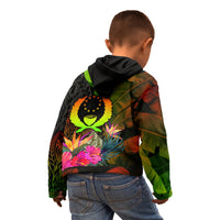 Pohnpei Polynesian Custom Zip up Hoodie Hibiscus and Banana Leaves - Polynesian Pride