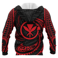 Hawaii Polynesian Zip up Hoodie Red Tribal Wave - Polynesian Pride