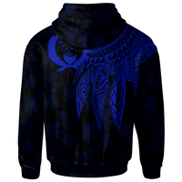 Pohnpei Custom Hoodie Polynesian Wings (Blue) - Polynesian Pride