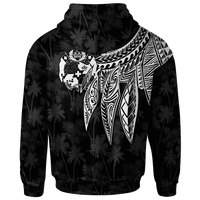 Tonga Custom Hoodie Polynesian Wings (White) - Polynesian Pride