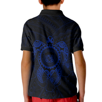 Hawaii Polynesian Custom Polo Shirt Vintage Polynesian Turtle (Blue) - Polynesian Pride
