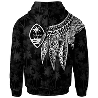 Guam Custom Hoodie Polynesian Wings (White) - Polynesian Pride