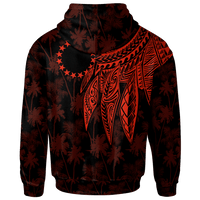 Cook Islands Zip up Hoodie Polynesian Wings (Red) - Polynesian Pride