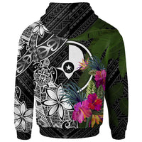 Yap Custom Hoodie Turtle Plumeria Banana Leaf - Polynesian Pride