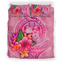 Tonga Polynesian Bedding Set - Floral With Seal Pink - Polynesian Pride