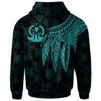 Vanuatu Custom Hoodie Polynesian Wings (Turquoise) - Polynesian Pride