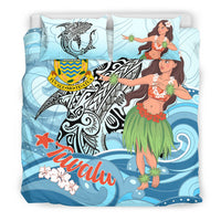 Tuvalu Bedding Set - Polynesian Girls With Shark - Polynesian Pride