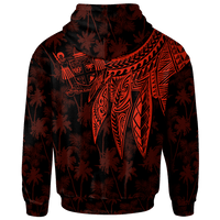 Fiji Hoodie Polynesian Wings (Red) - Polynesian Pride