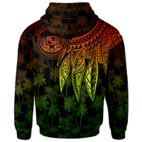 Polynesian Hawaii Custom Zip up Hoodie Polynesian Wings (Reggae) - Polynesian Pride