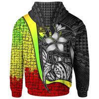 Marshall Islands Polynesian Zip up Hoodie Reggae Coat of Arm Turtle with Hook - Polynesian Pride