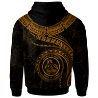 Polynesian Hawaii Custom Hoodie Maui Polynesian Waves (Golden) - Polynesian Pride
