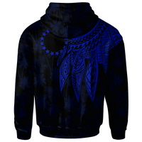 Cook Islands Hoodie Polynesian Wings (Blue) - Polynesian Pride