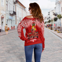 Mate Ma'a Tonga Sipi Tau Women Off Shoulder Sweater - LT12 - Polynesian Pride