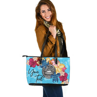 American Samoa Custom Personalised Leather Tote - Tropical Style - Polynesian Pride