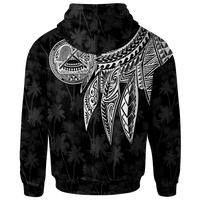 American Samoa Zip up Hoodie Polynesian Wings (White) - Polynesian Pride