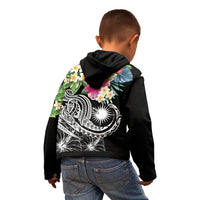 Marshall Islands Polynesian Hoodie Summer Plumeria (Black) - Polynesian Pride