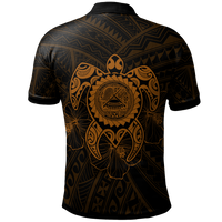 American Samoa Polynesian Polo Shirt Vintage Polynesian Turtle (Golden) - Polynesian Pride