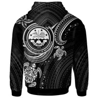 Federated States of Micronesia Custom Hoodie Coat of Arm with White Turtle - Polynesian Pride