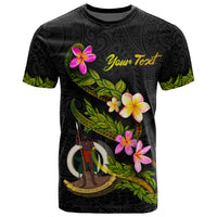 Vanuatu Polynesian Custom T Shirt Plumeria Tribal Unisex Black - Polynesian Pride