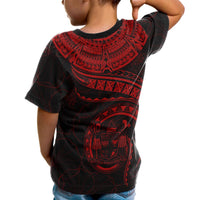 Fiji Polynesian Custom T Shirt Fijian Waves (Red) - Polynesian Pride