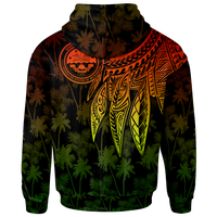 Federated States of Micronesia Custom Zip up Hoodie Polynesian Wings (Reggae) - Polynesian Pride