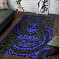 Guam Polynesian Area Rug - Blue Tribal Wave - Polynesian Pride