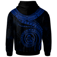 Polynesian Hawaii Custom Zip up Hoodie Maui Polynesian Waves (Blue) - Polynesian Pride