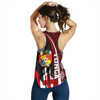 Tonga Women Racerback Tank - Coat Of Arms Tapa Tonga Patterns - Polynesian Pride