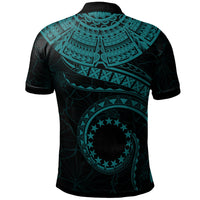 Cook Islands Polynesian Custom Polo Shirt Kuki Airani Waves (Turquoise) - Polynesian Pride