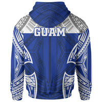 Guam Polynesian Hoodie Pattern With Seal Blue Version - Polynesian Pride